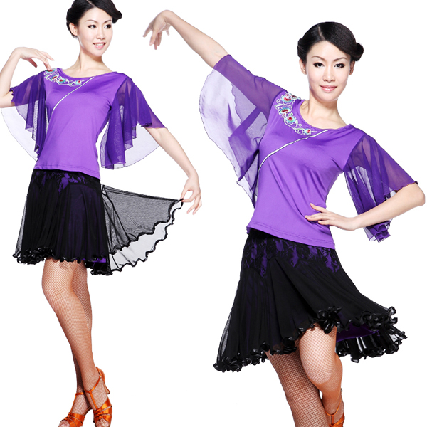 5Cgo  39396036877 廣場舞服裝套裝  拉丁舞服裝裙子套裝交誼舞跳舞衣服大碼舞蹈服裝  廣場舞裙  GSX80100