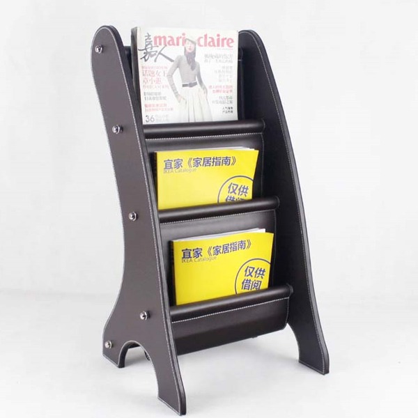 5Cgo 3746687562 仿皮革書報架報刊架雜志架書刊收納架取閱架商場辦公室 小號直角 ZYH98100