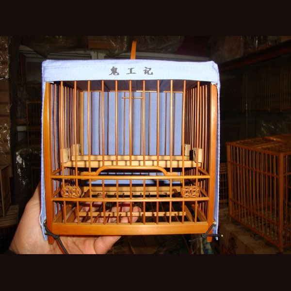 5Cgo 541225961702 珍藏小號銹眼鳥籠木鳥籠子純手工編制鳥籠繡眼靛颏玉鳥小型溜鳥籠方籠 HJT80400