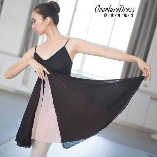 5Cgo 542031337449 牛奶絲芭蕾舞衣連體服女吊帶拼網裙練功衣成人體操服形體服   GSX86000