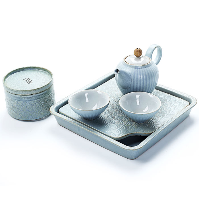 5Cgo 549445228894 復古創意粗陶五行茶具之金水火土套裝功夫禮盒泡茶器亁泡壹壺兩杯帶茶葉罐 QYM83100