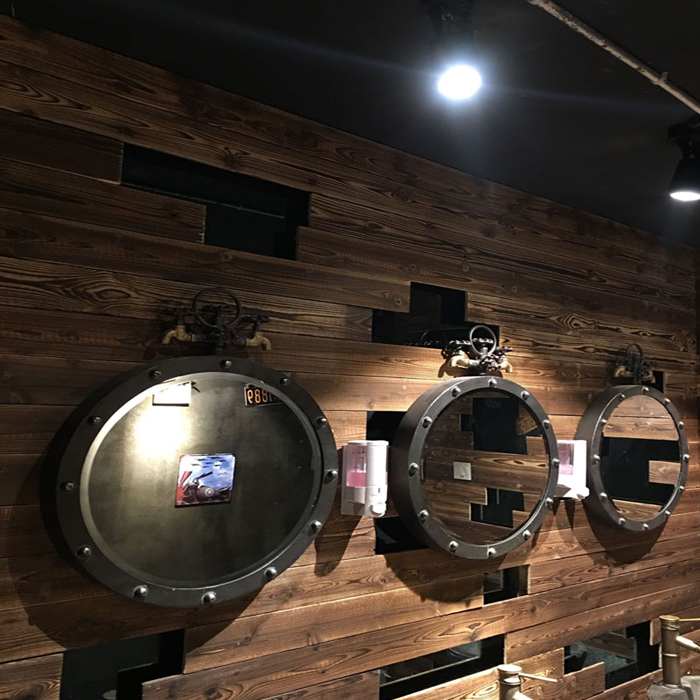 5Cgo 527144132022 美式創意鐵藝水龍頭墻飾鏡子loft工業風酒吧裝飾壁掛飾衛生間掛鏡 HSL58100