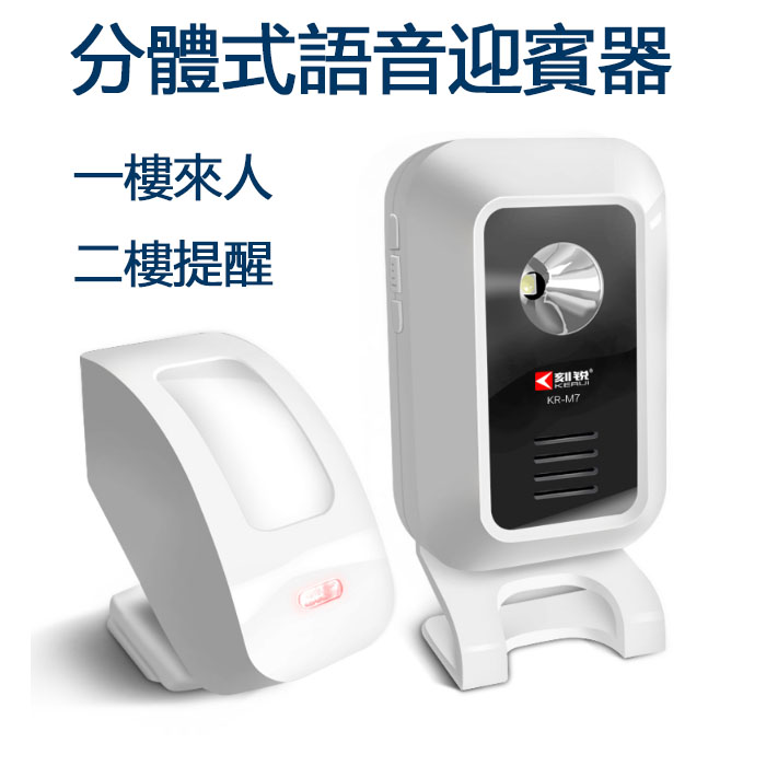 5Cgo 37677137290 分體式人體感應語音播報器 商場紅外線迎賓器 你好歡迎光臨店鋪門鈴-套餐A XMJ87000