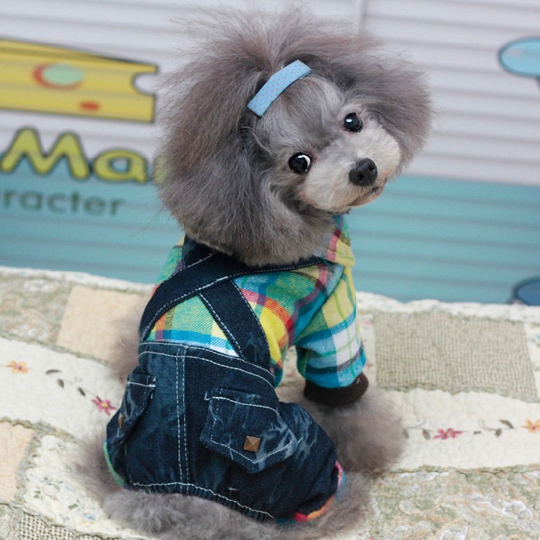 5Cgo 37641183855 DBB格子背帶褲 狗狗衣服 寵物春夏裝狗狗寵物衣服泰迪  ZSJ64000
